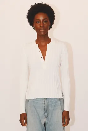 Lottie Ribbed Collar Sweater in Organic Cotton