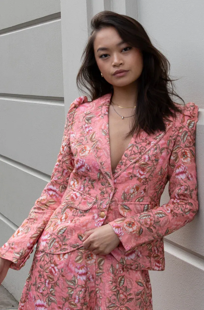 Lulu Zagame Tailored Blazer Pink Vine