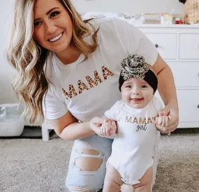 Mama & Mama's Girl - Set of 2 - Leopard Design! - White Shirts