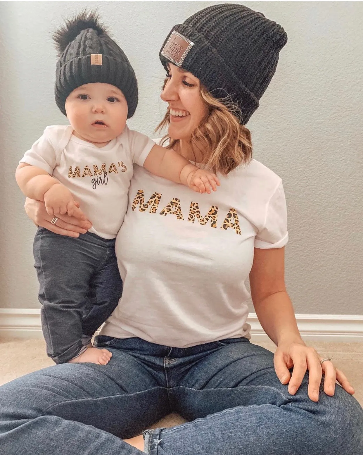 Mama & Mama's Girl - Set of 2 - Leopard Design! - White Shirts