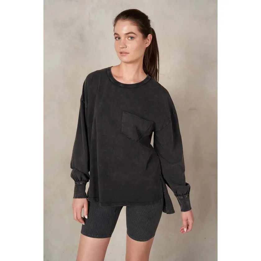 Maronie Long Sleeve Crew Neck | Charcoal