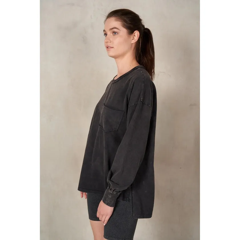 Maronie Long Sleeve Crew Neck | Charcoal