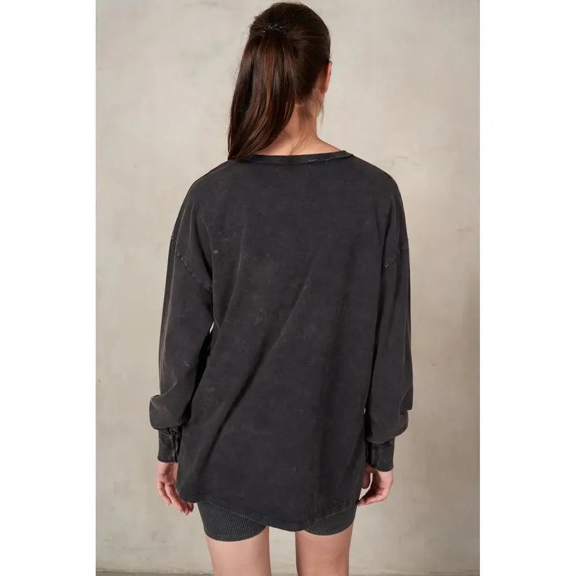 Maronie Long Sleeve Crew Neck | Charcoal