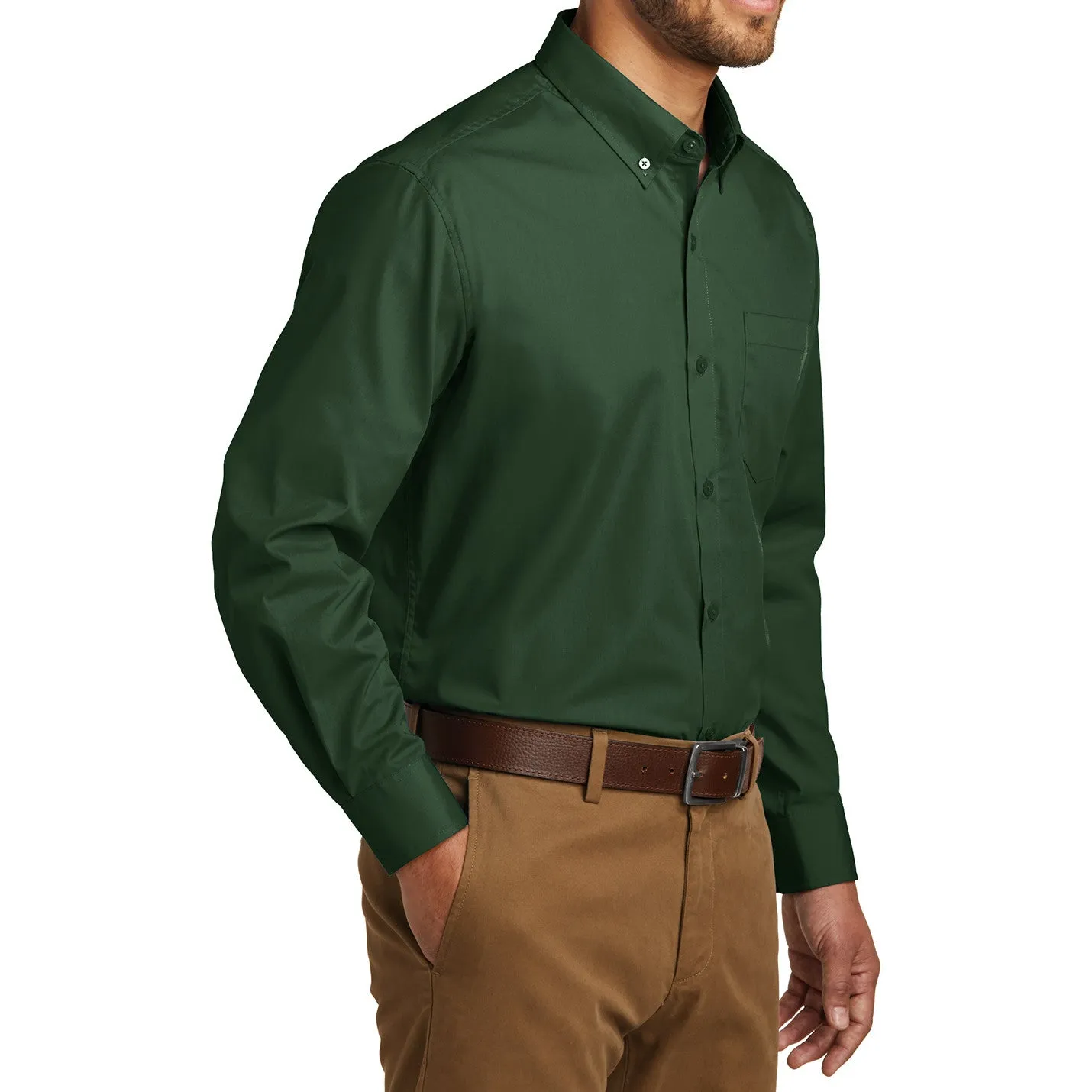 Men's Long Sleeve Carefree Poplin Shirt