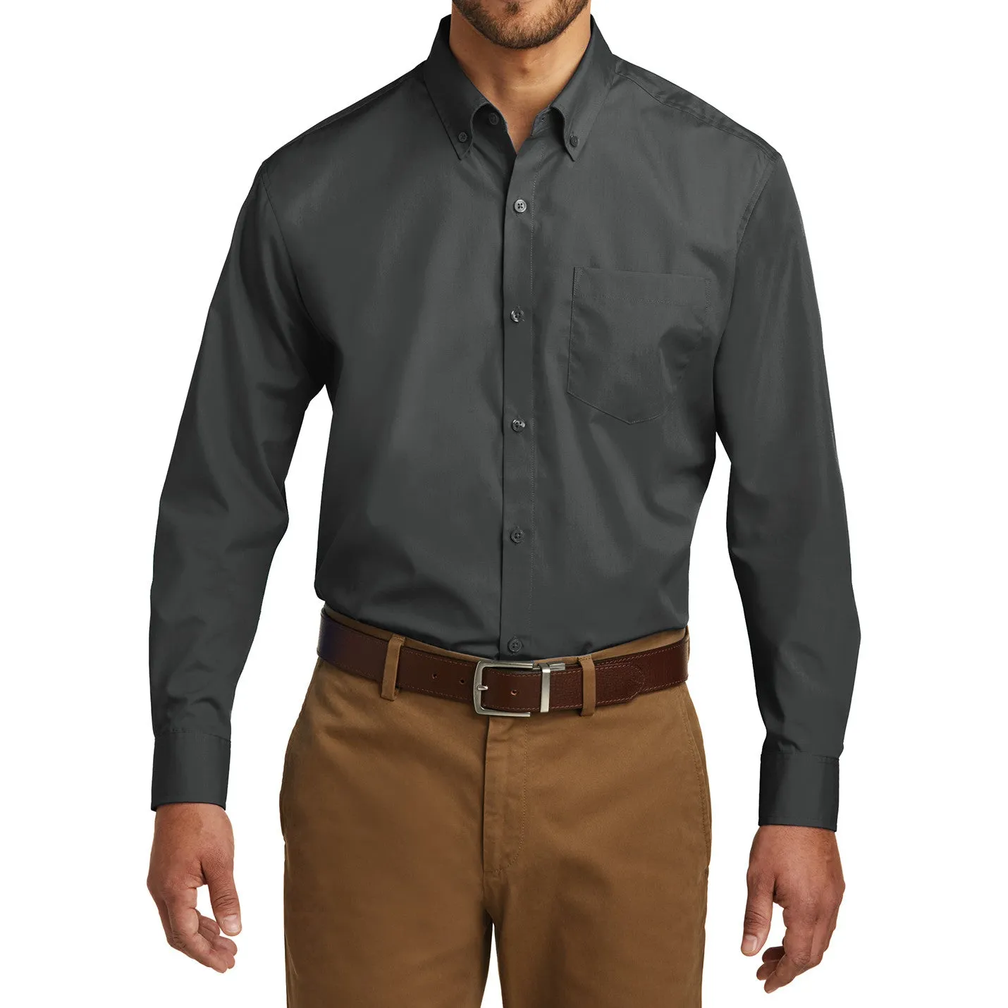 Men's Long Sleeve Carefree Poplin Shirt