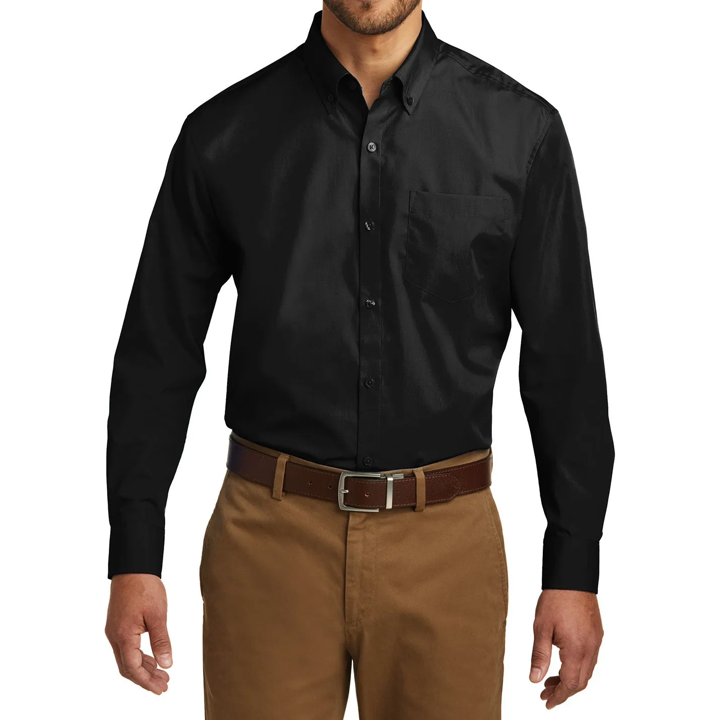 Men's Long Sleeve Carefree Poplin Shirt