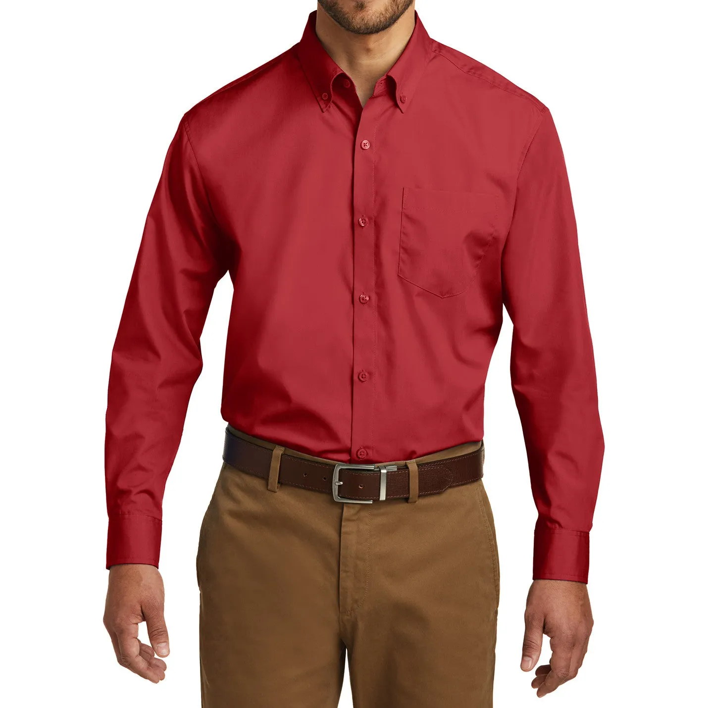 Men's Long Sleeve Carefree Poplin Shirt