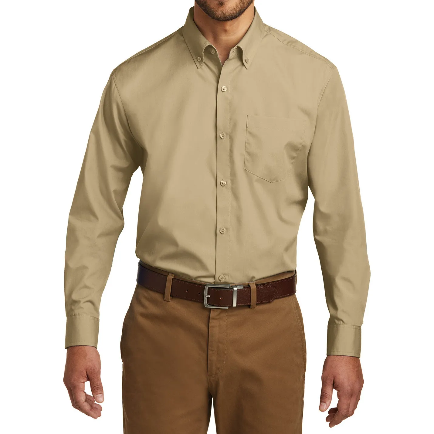 Men's Long Sleeve Carefree Poplin Shirt