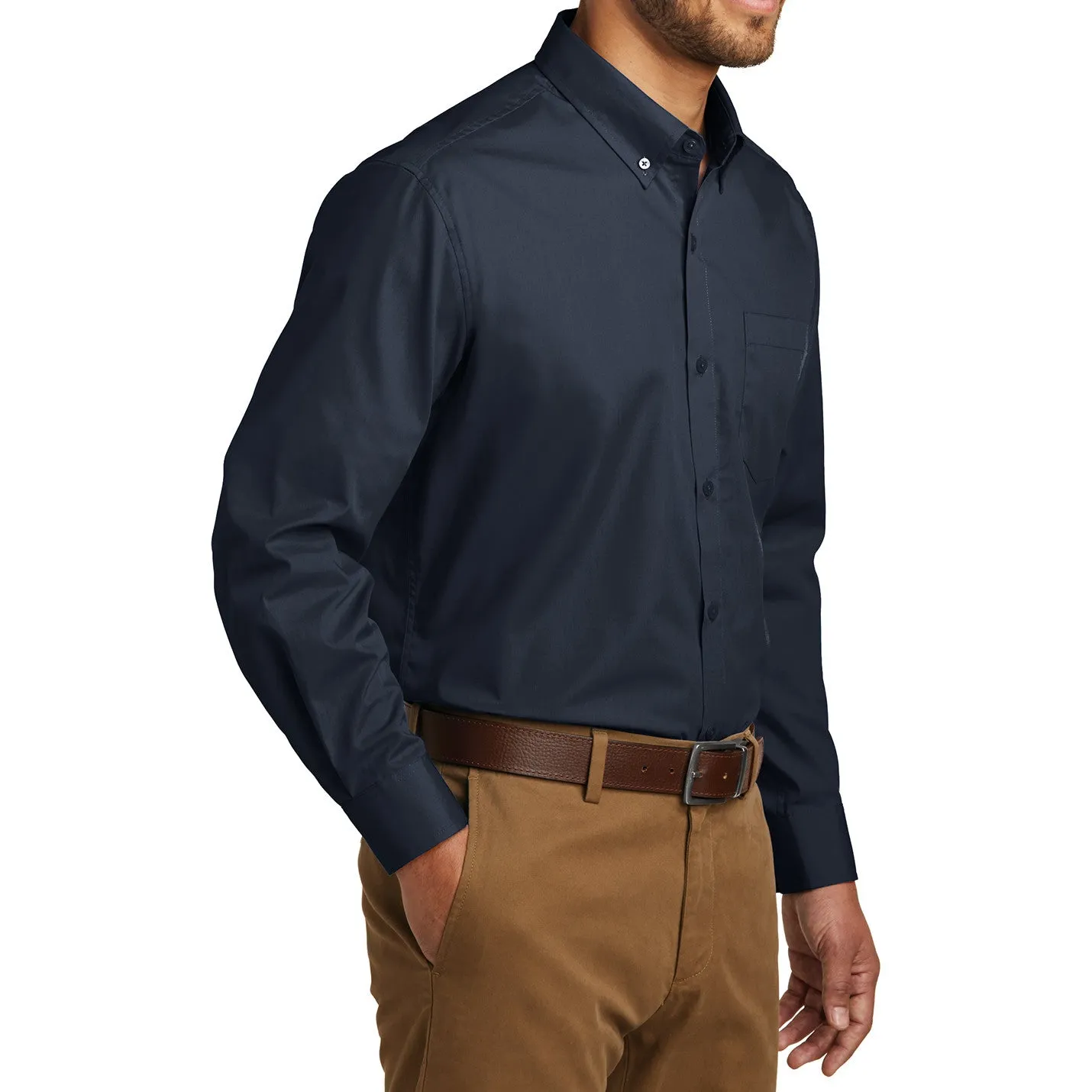 Men's Long Sleeve Carefree Poplin Shirt