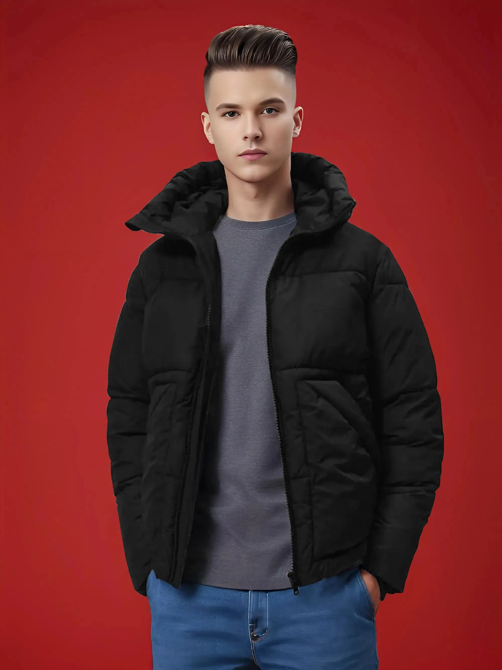 Men's Puffer Black Jackets