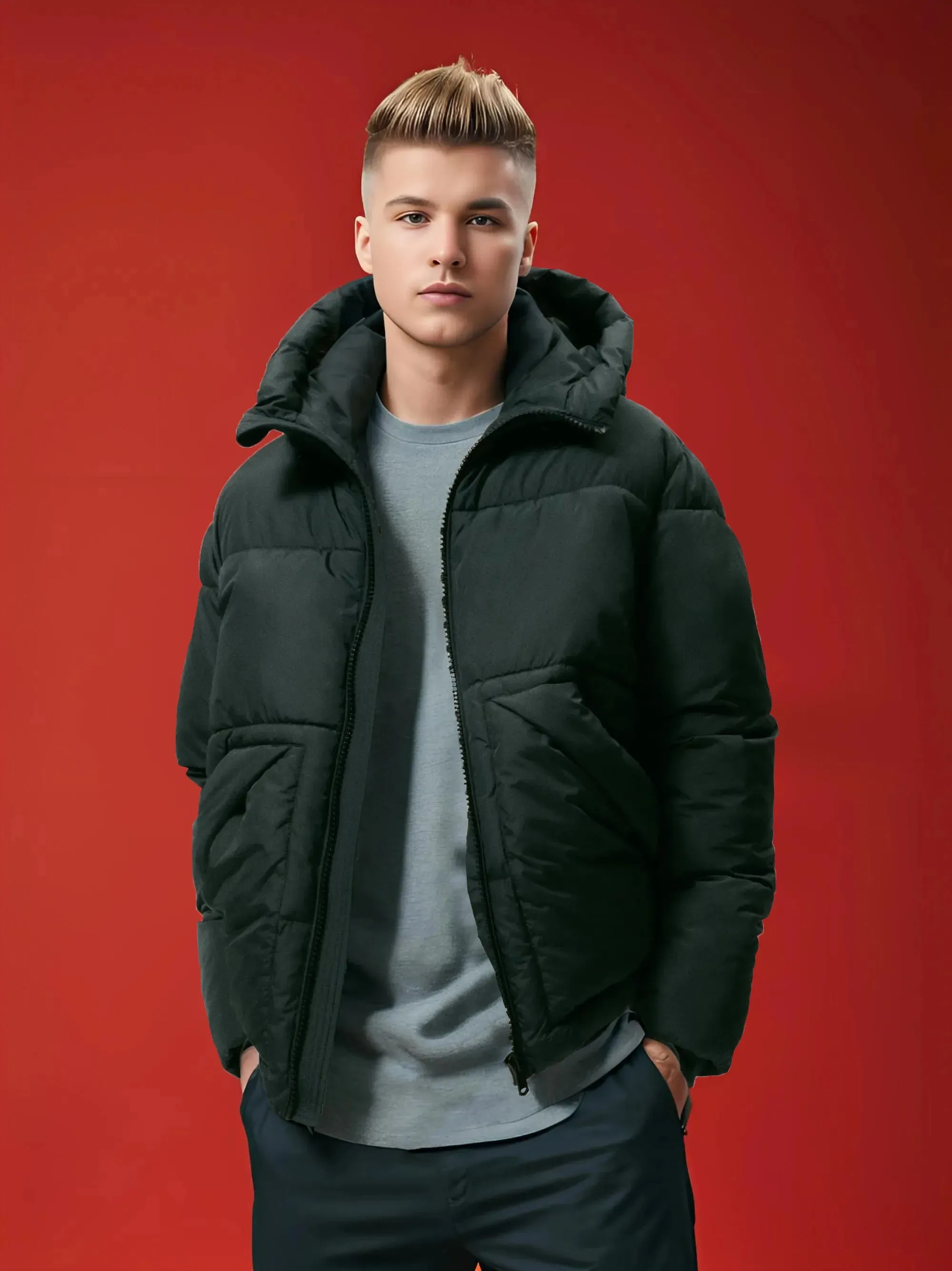 Men's Puffer Dark Green Jackets