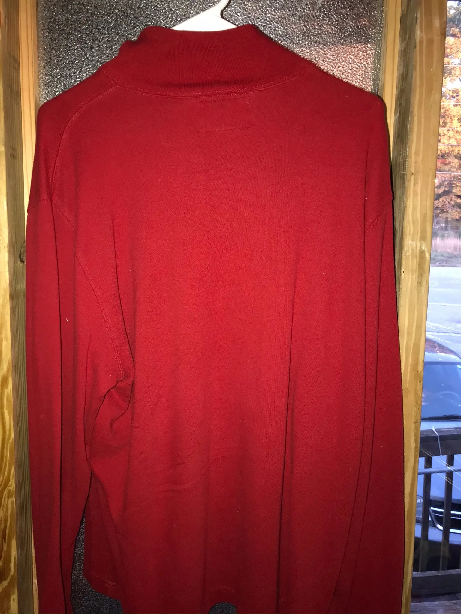 Mens XLarge AMERICAN EAGLE Quarter Zip Sweater Red Long Sleeve