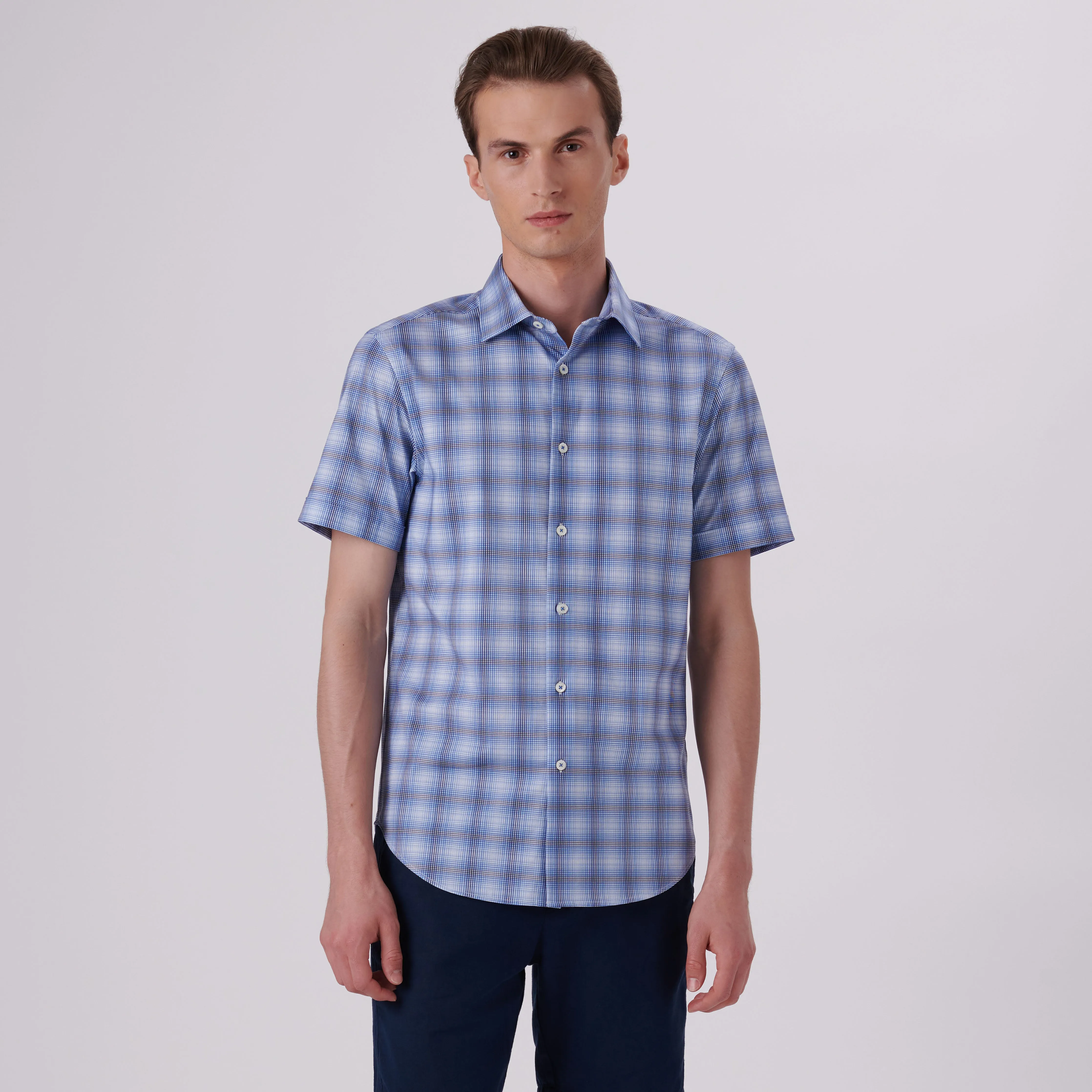 Miles Dupplin Check Print OoohCotton Short Sleeve Shirt