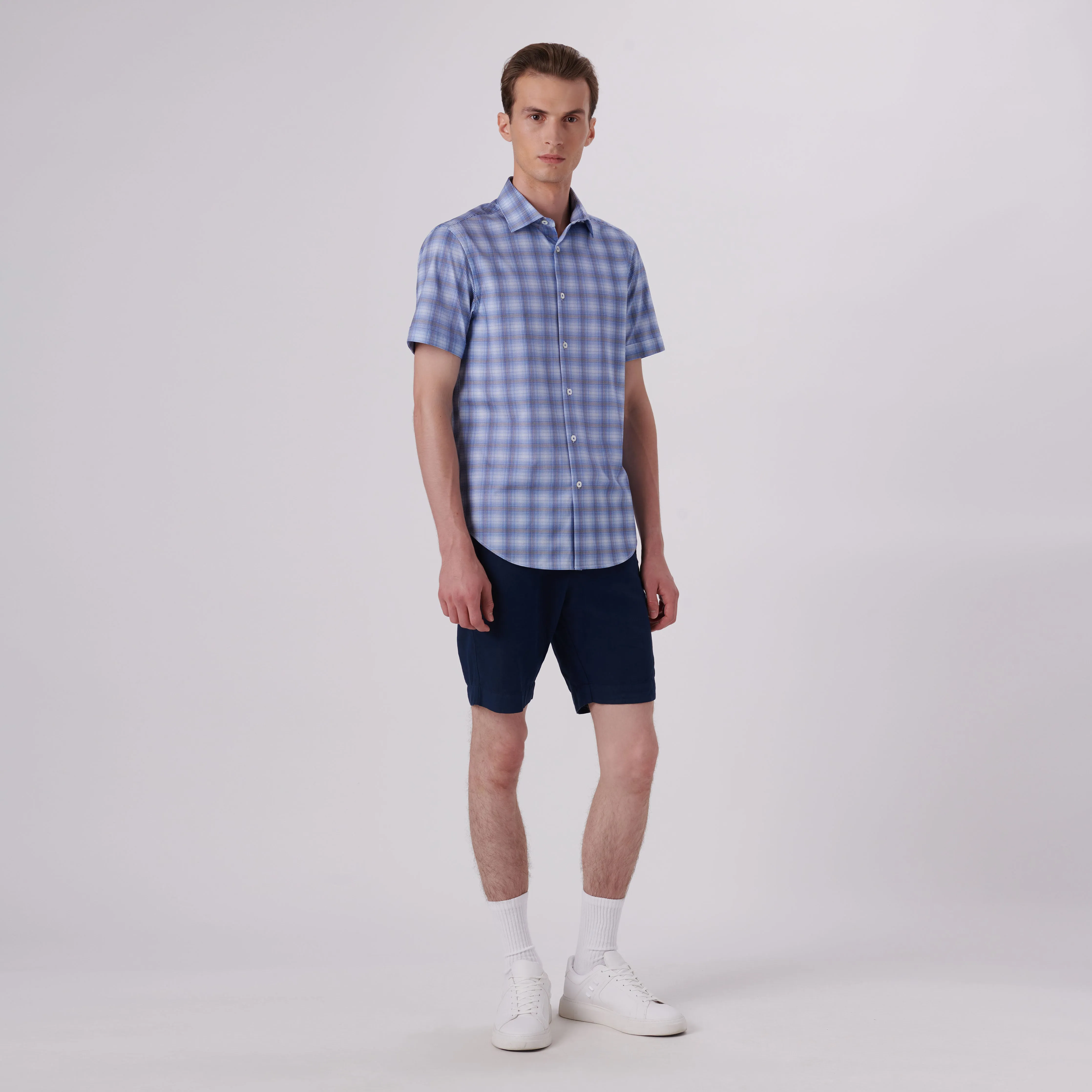 Miles Dupplin Check Print OoohCotton Short Sleeve Shirt