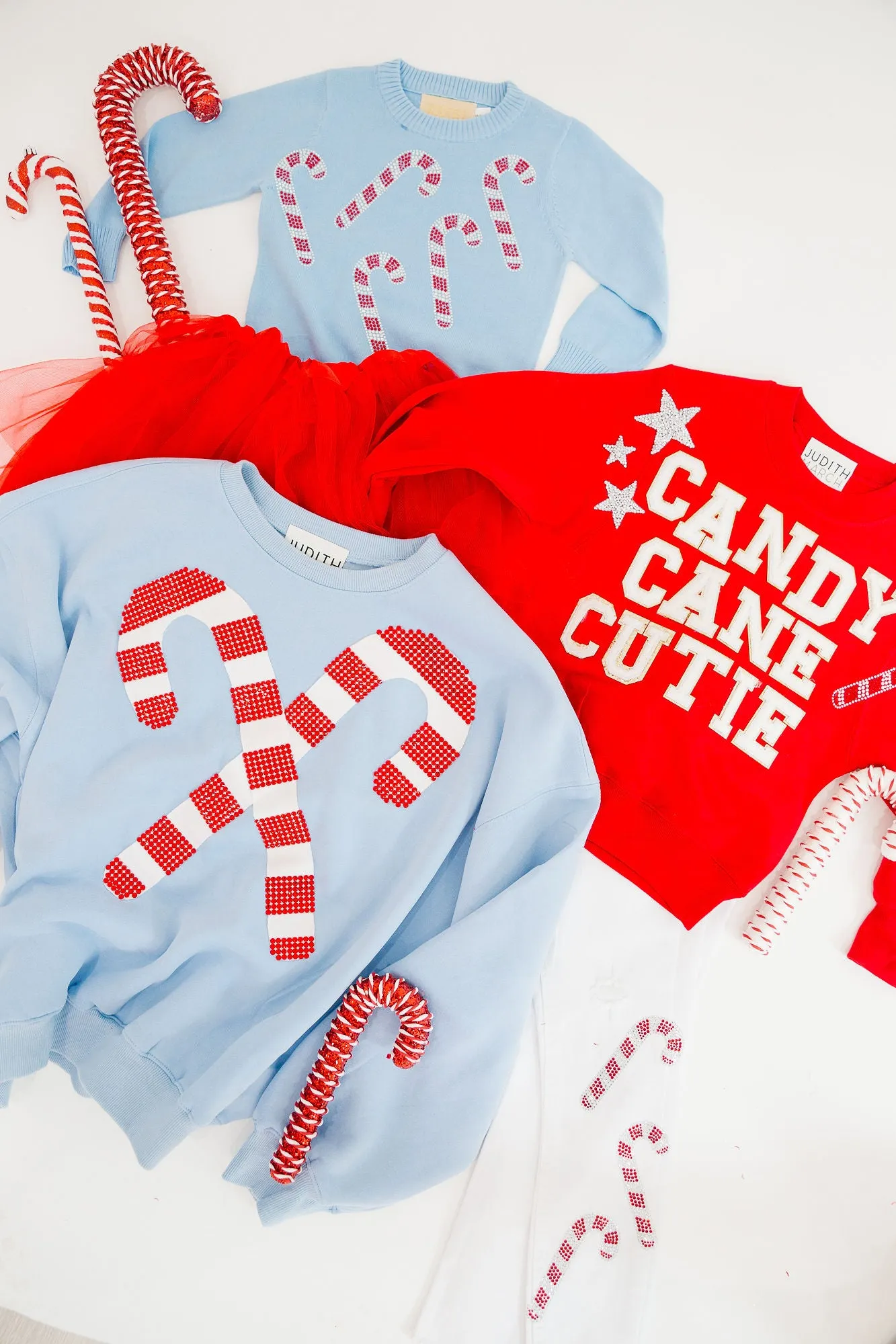 MINI KIDS CANDY CANE SEASON BLUE SWEATER