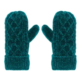 Mittens - Cable Knit Chenille (Harbor Blue)