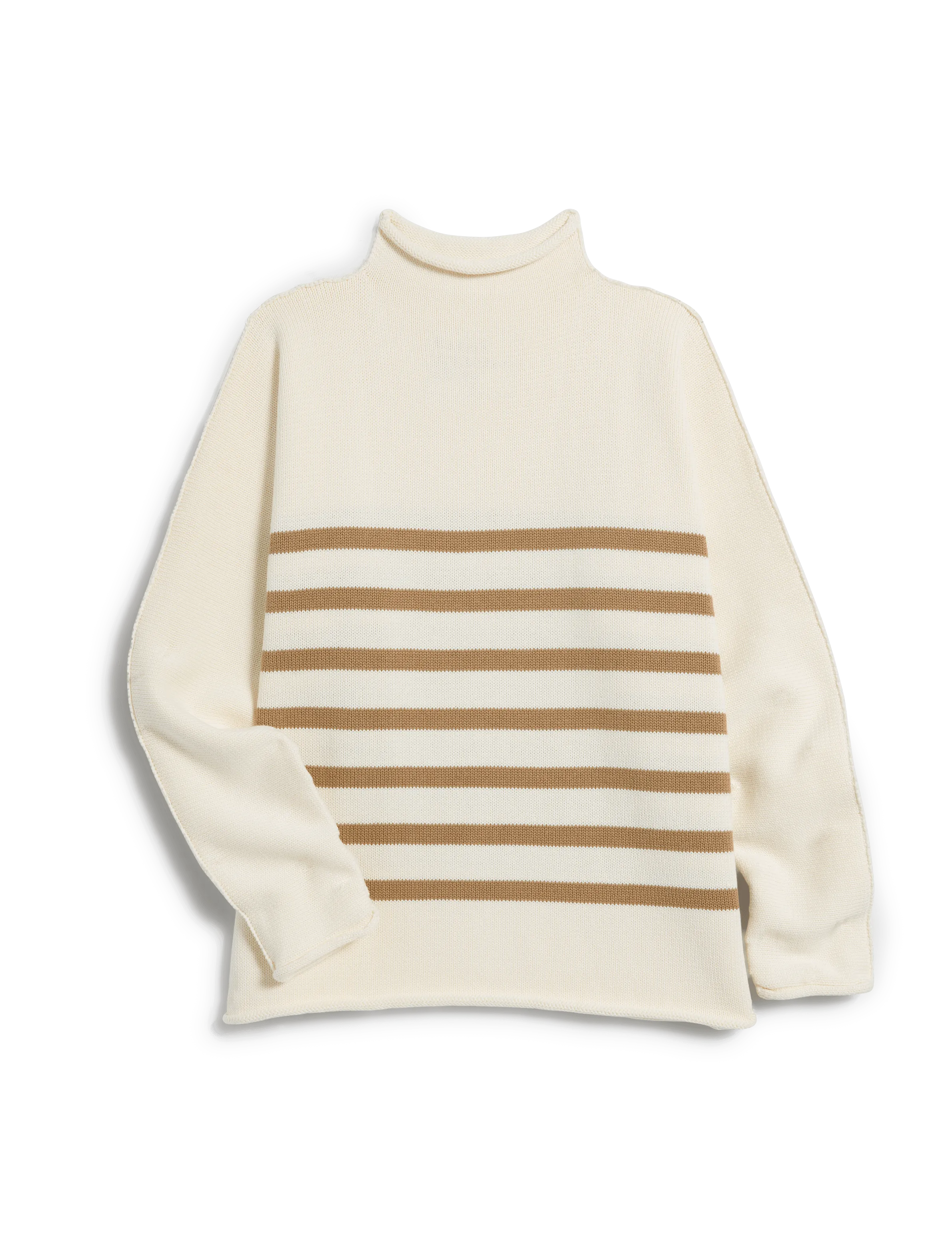 MONTEREY Cream with Camel Stripe, Pure Italian Cotton