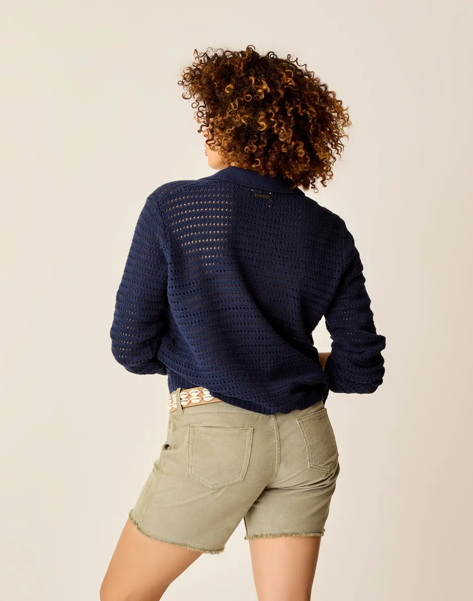 Morgan Polo Sweater: Navy