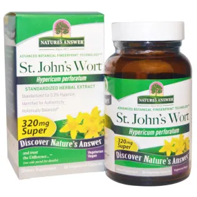 NATURE'S ANSWER - St. Johns Wort Herb Standardized Extract - 60 Vegetarian Capsules