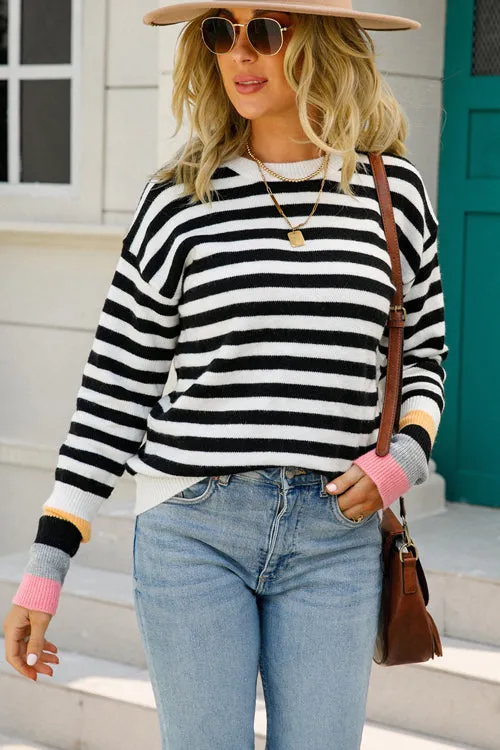 Never Let You Go Striped Long Sleeve Sweater - 3 Colors