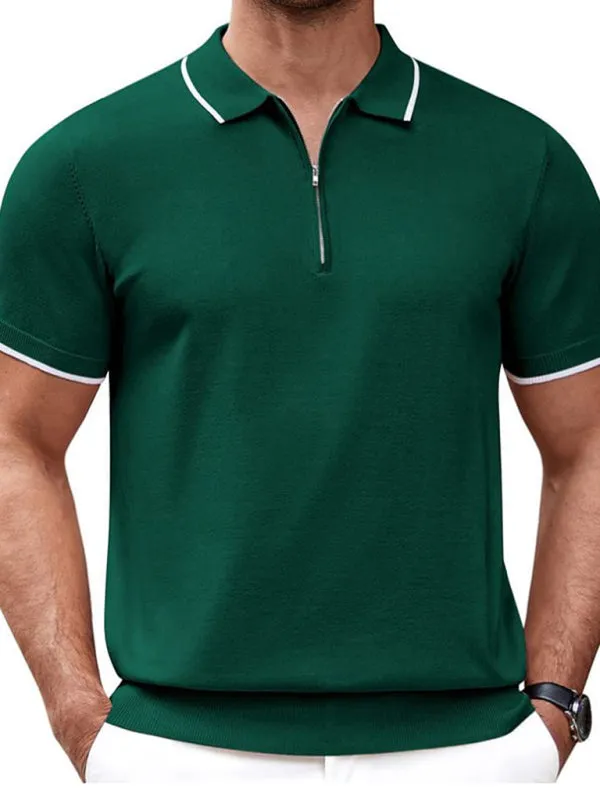 New style zipper sweater casual business polo shirt