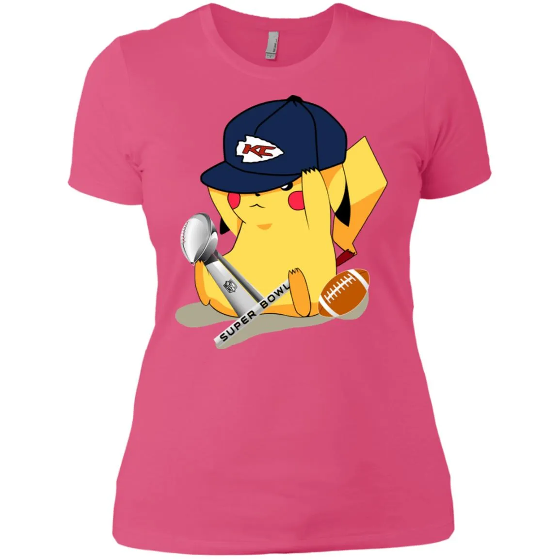 Nfl – Kansas City Chiefs Pikachu Super Bowl 2019 Football Women Cotton T-Shirt