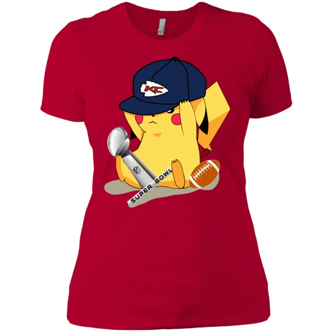 Nfl – Kansas City Chiefs Pikachu Super Bowl 2019 Football Women Cotton T-Shirt