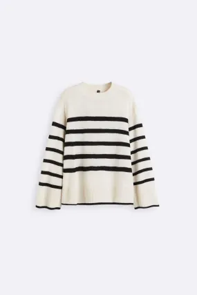 Old Money Oversized Striped Knit Sweater