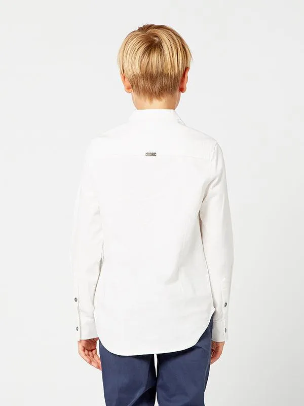 One Friday Off White Chinese Collar Shirt