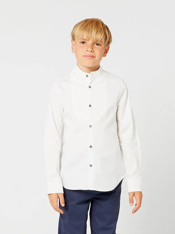 One Friday Off White Chinese Collar Shirt