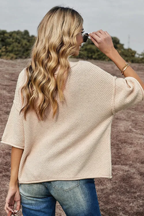 One Good Reason Half Sleeve Knit Sweater