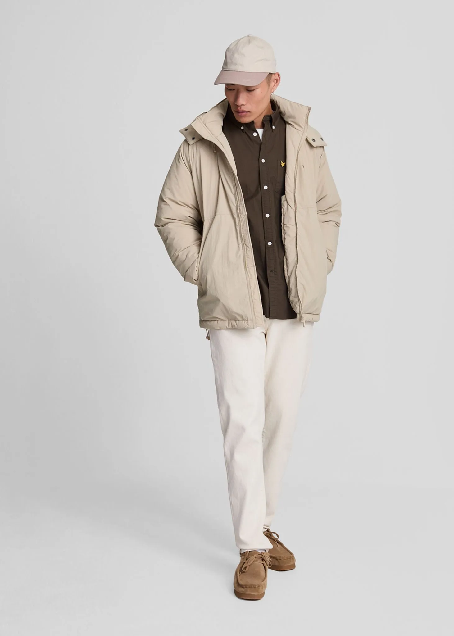 Padded puffer jacket - stone