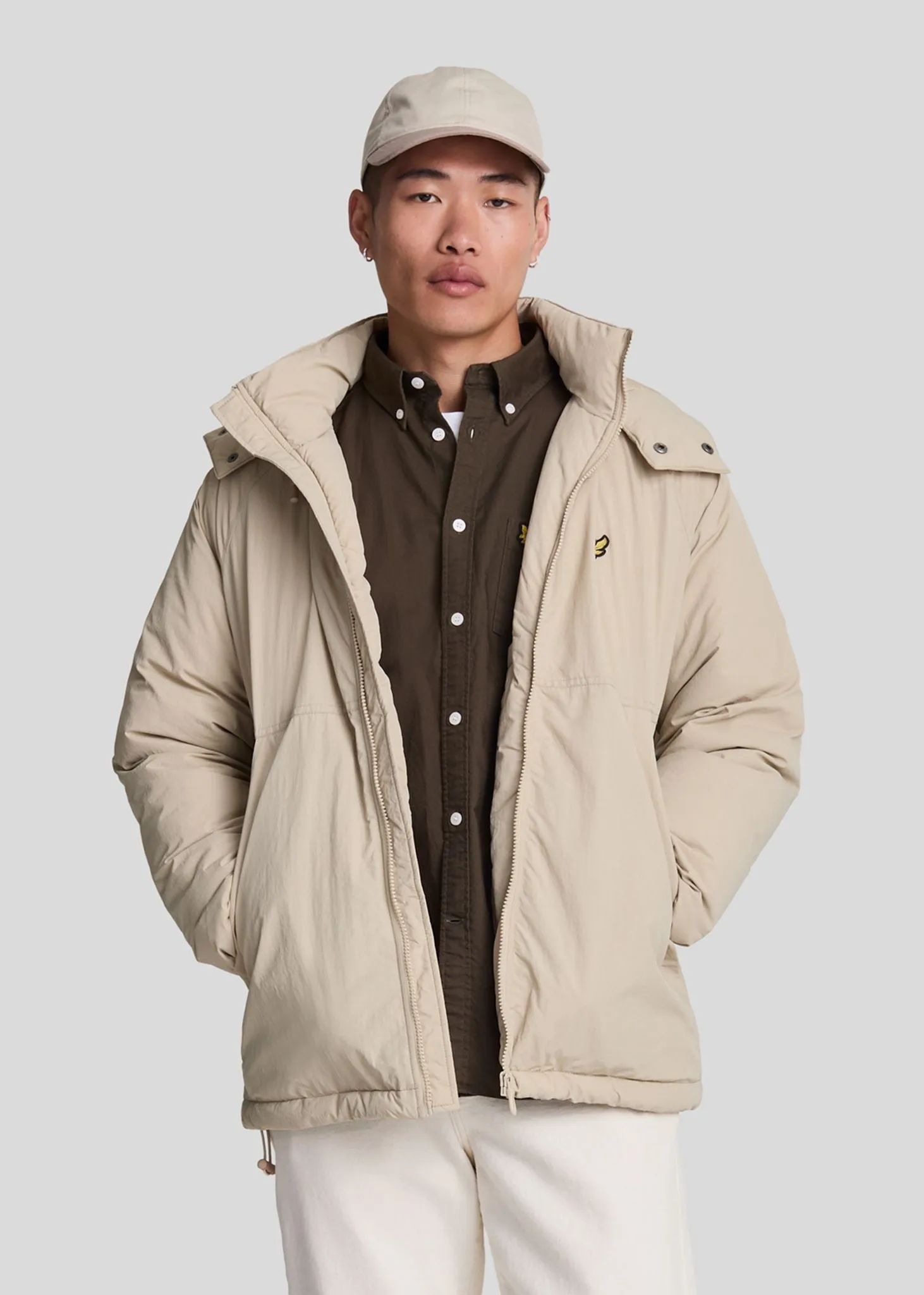 Padded puffer jacket - stone