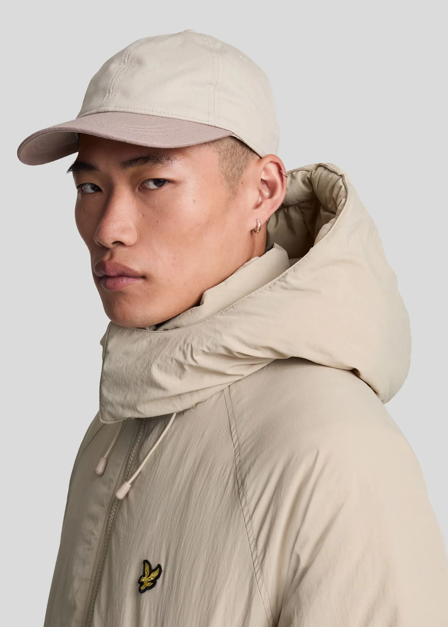 Padded puffer jacket - stone