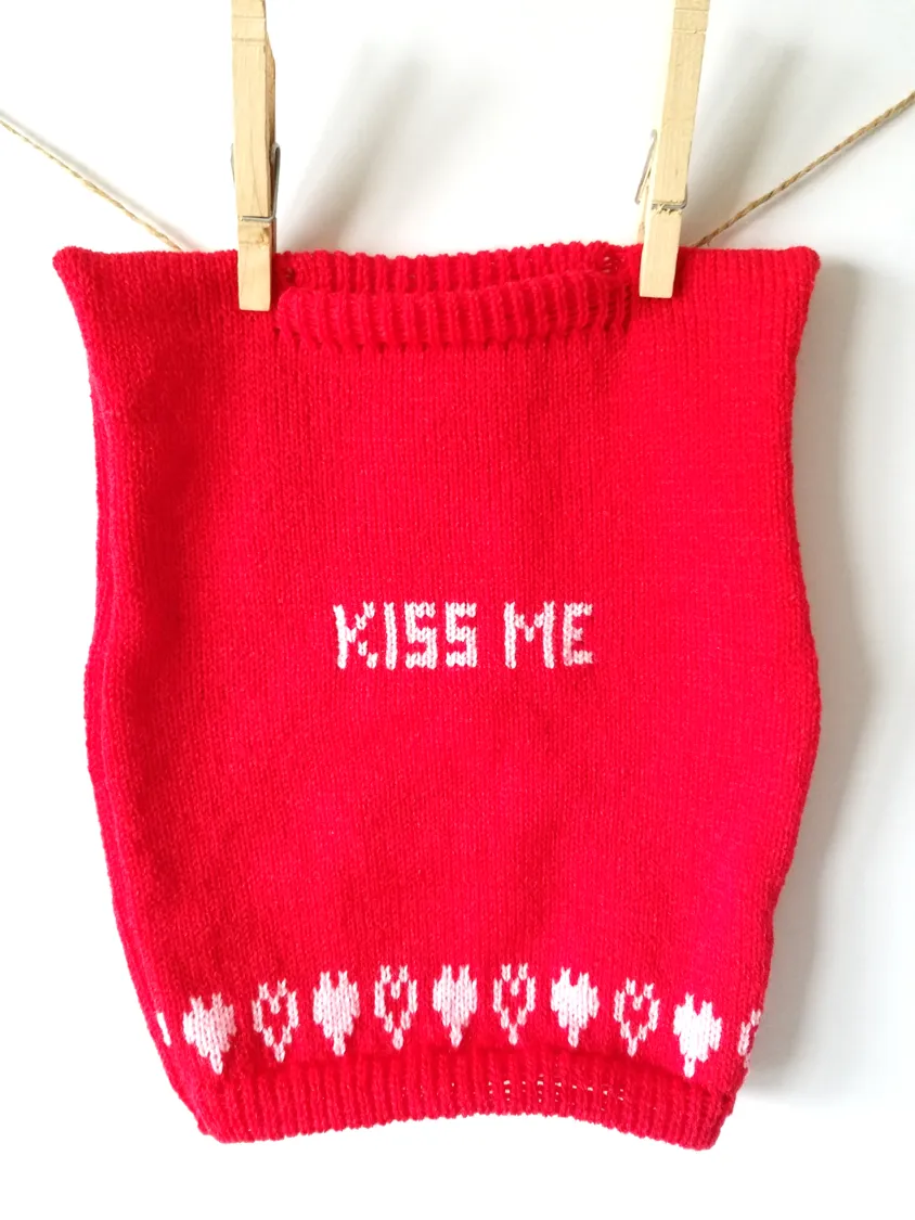 Personalized Dog Sweater with Hearts in your choice of color