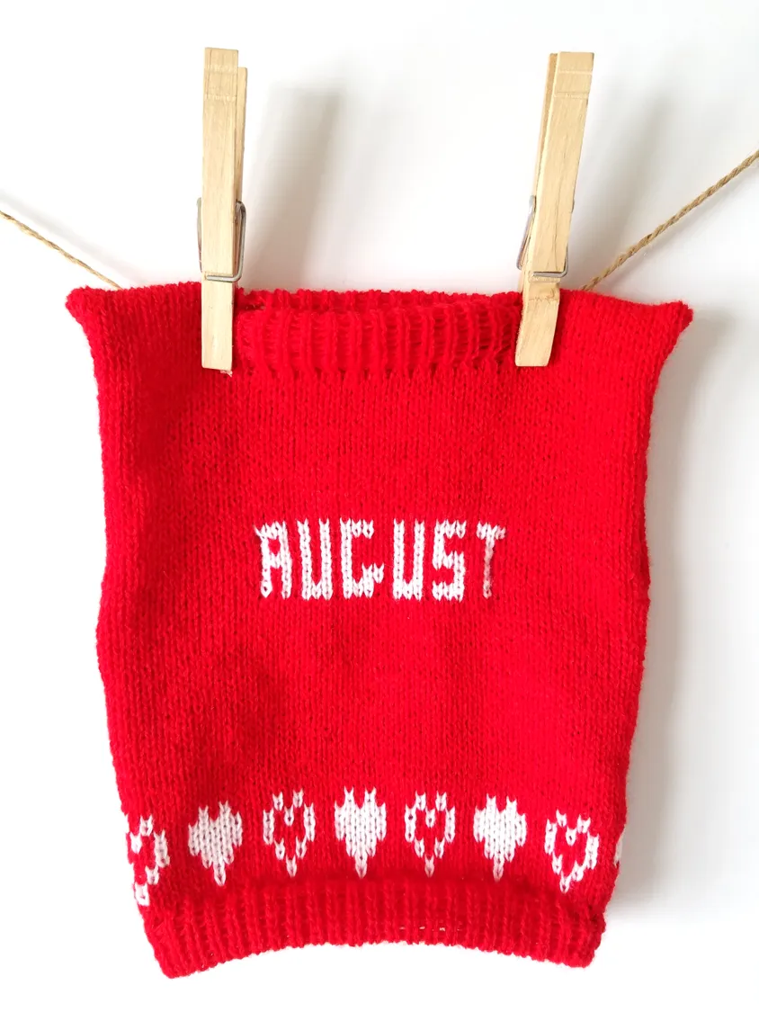 Personalized Dog Sweater with Hearts in your choice of color