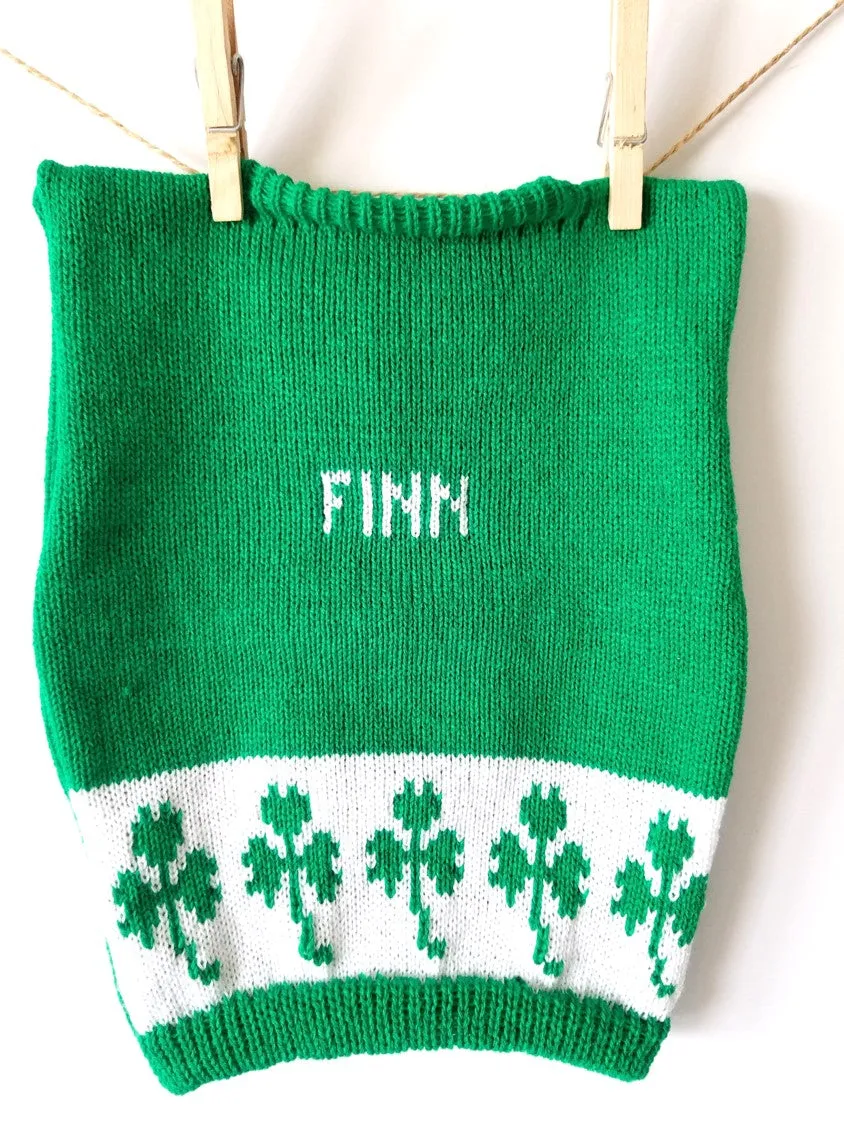 Personalized St. Patrick's Shamrock Irish Dog Sweater