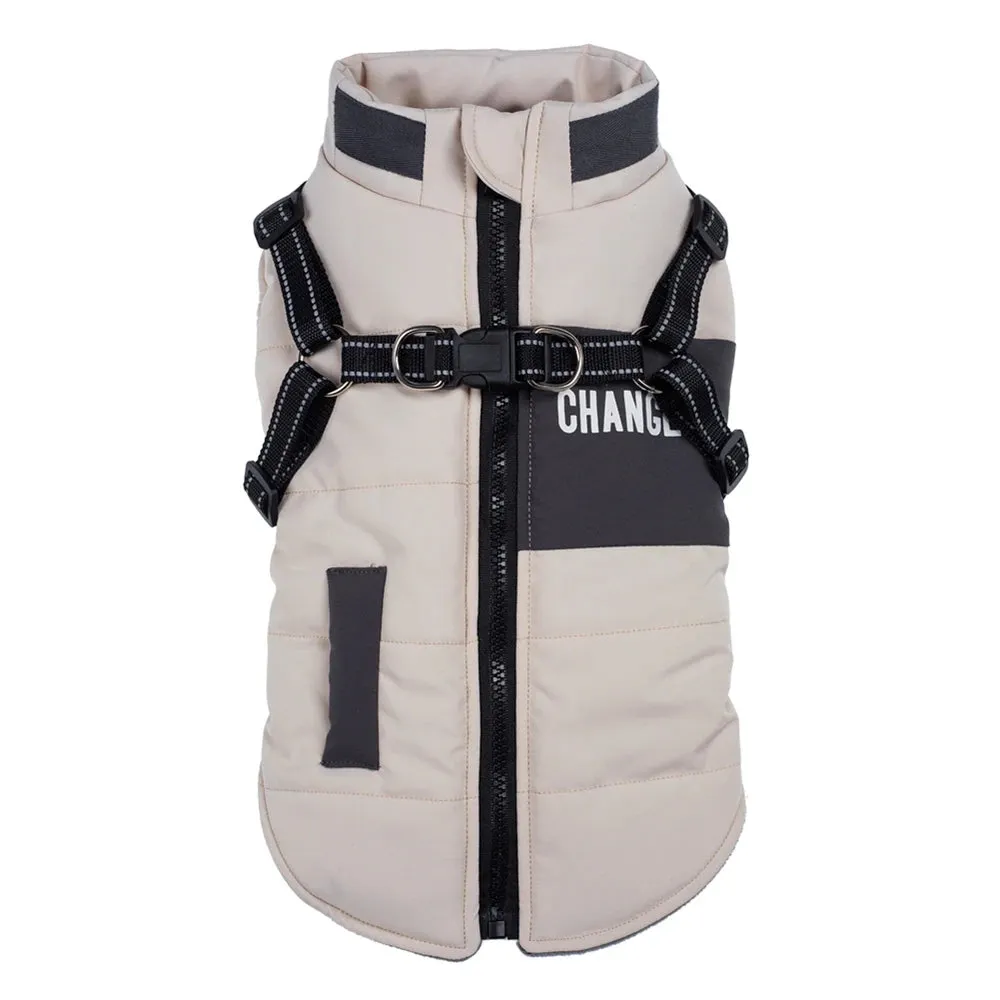 Pet Dog Jacket With Harness Winter Dog Clothes For Small Large Dogs Warm Waterproof Pet Coat Chihuahua Clothing Puppy