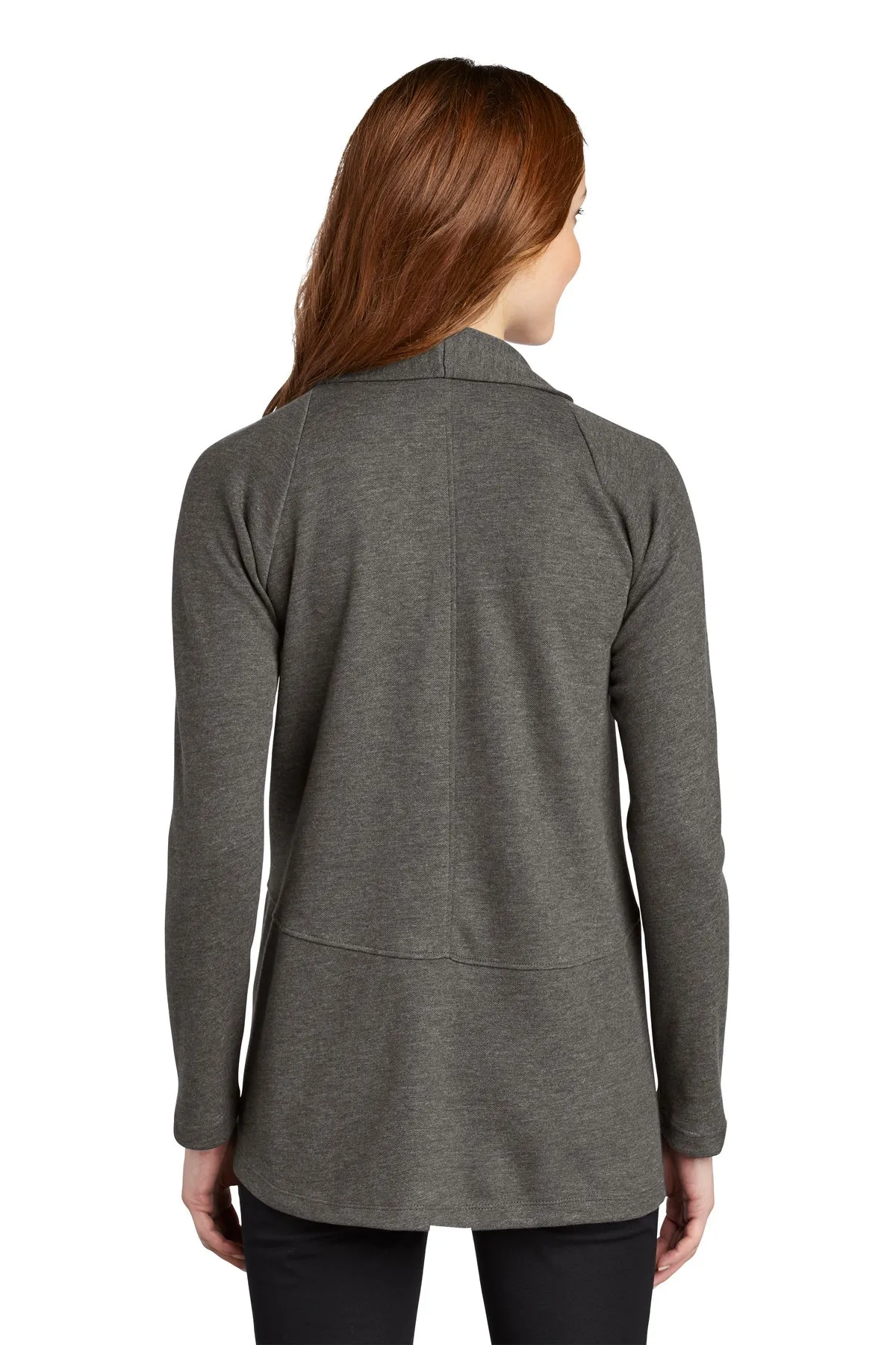 Port Authority Ladies Interlock Customized Cardigans, Charcoal Heather/ Medium Heather Grey