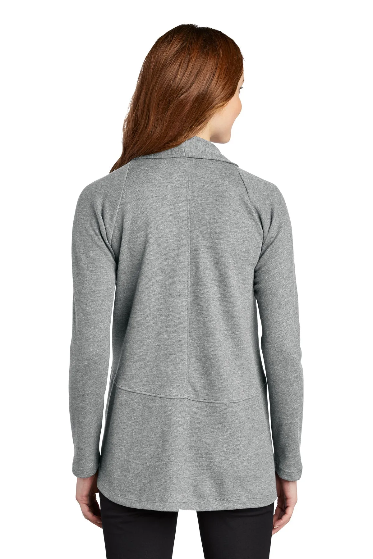 Port Authority Ladies Interlock Customized Cardigans, Medium Heather Grey/ Charcoal Heather