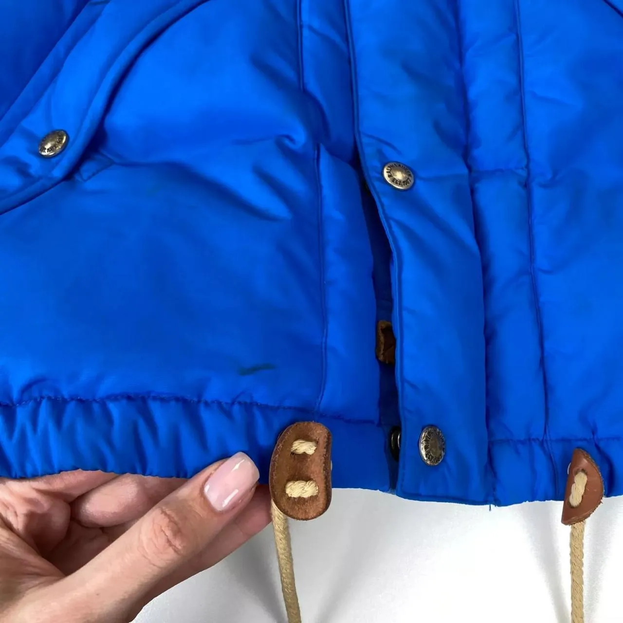 Preowned Polo Ralph Lauren Womens Puffer Jacket Size XL [Fit as L] Blue Down Basic Winter