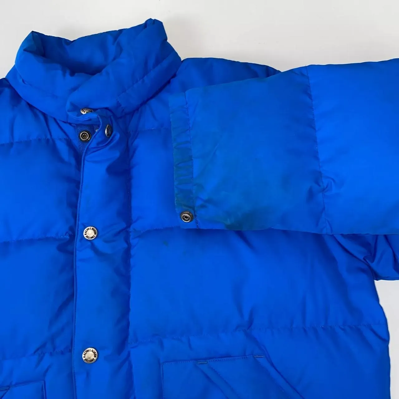 Preowned Polo Ralph Lauren Womens Puffer Jacket Size XL [Fit as L] Blue Down Basic Winter