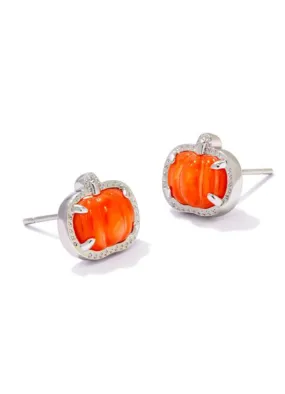 Pumpkin Stud Earring Rhod Orange Mop by Kendra Scott