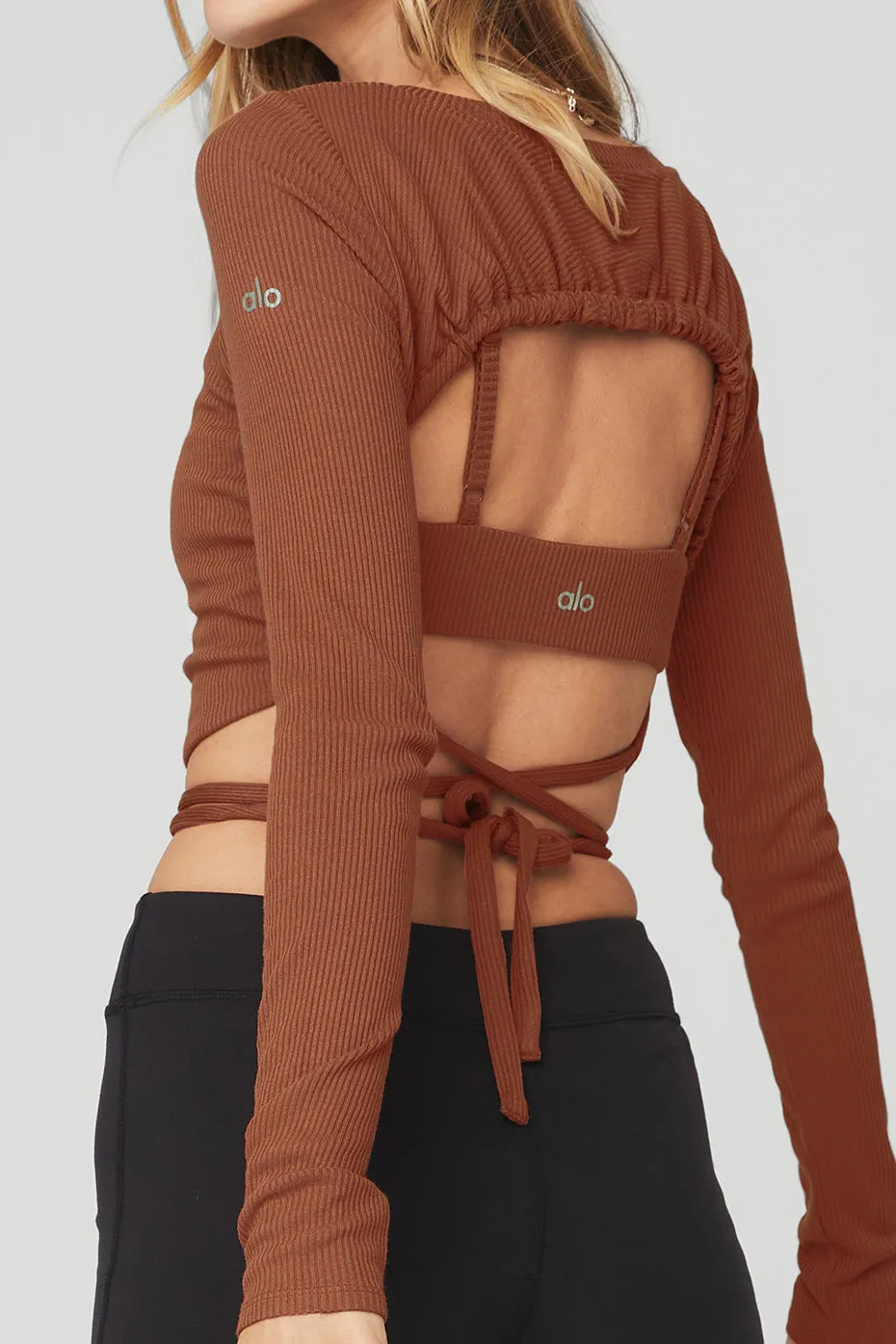 Ribbed Manifest Long Sleeve - Rust