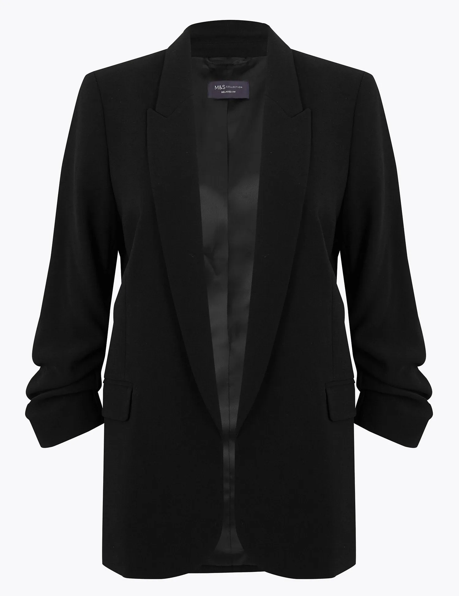 Ruched Sleeve Blazer