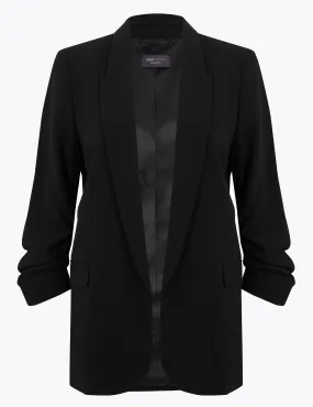 Ruched Sleeve Blazer