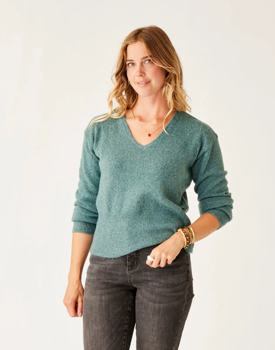 Ruth Reversible Fuzzy Sweater: Forest Heather