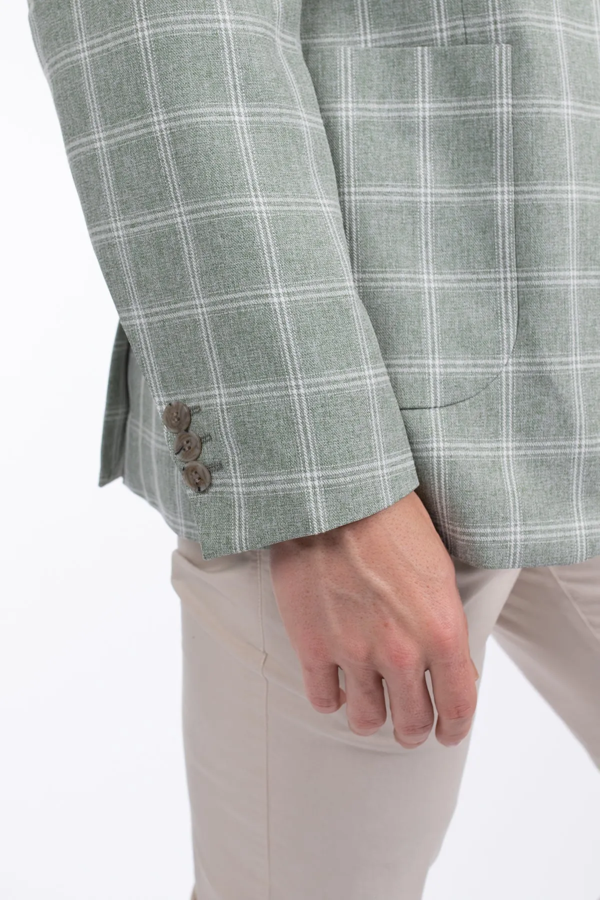 Sage Check Patch Pocket Blazer