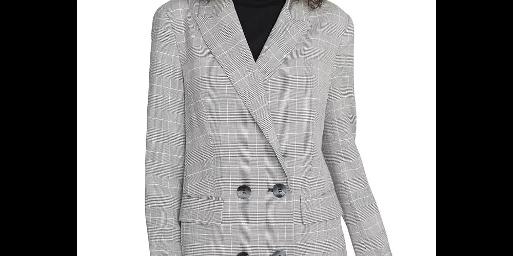 Sanctuary Women's Button Houndstooth Blazer Jacket Size Small Grey Size Small