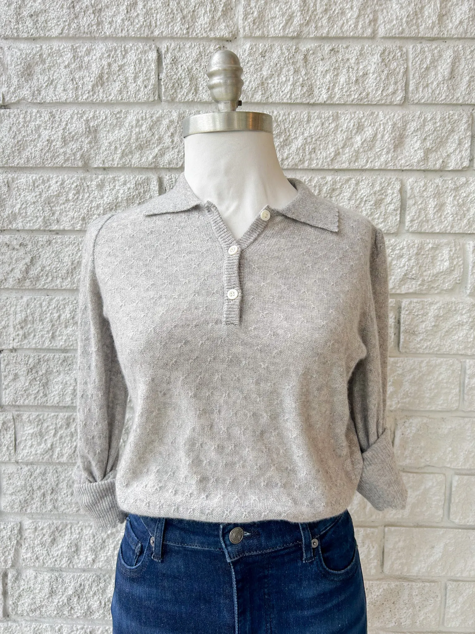 Scallop Polo Sweater